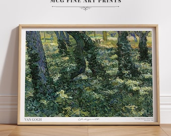 Undergrowth Van Gogh Gallery Wall Art Poster Print Vintage Green Forest Landscape Oil Painting Aesthetic Botanical Living Room Decor|PWA#525