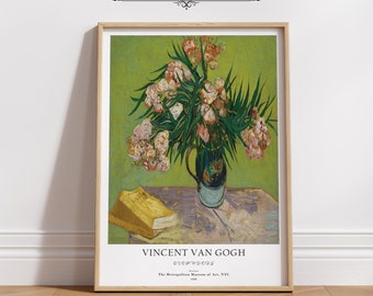 Oleanders Van Gogh Gallery Wall Art Poster Print Vintage Floral Aesthetic Living Room Home Decor Boho Mid Century Digital Download|PWA#333