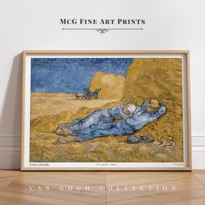 The Siesta Van Gogh Gallery Wall Art Poster Print Vintage Landscape Haystacks Oil Painting Peasants Poster Aesthetic Living Room Decor#214