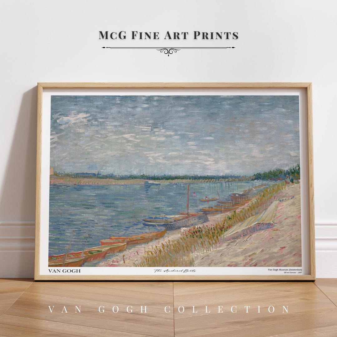 The Anchored Boats Van Gogh Maritime Print Gallery Wall Art Vintage ...