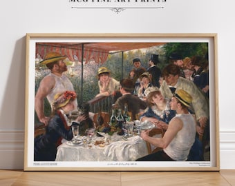 Luncheon of the Boating Party Galerie Wand Kunst Druck Vintage Ölgemälde Feier Poster Mid Century ästhetik Wohnzimmer Home Dekor #19
