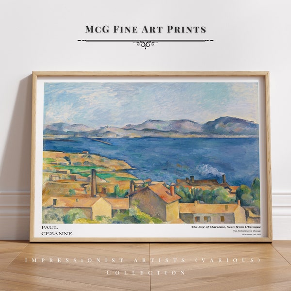 The Bay of Marseille Gallery Wall Art Print Vintage Aesthetic Nautical Landscape Living Room Decor Mid Century Oil Painting Seascape|PWA#136