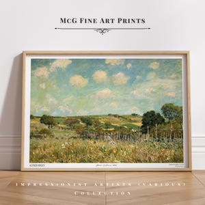 Meadow Galerie Wand Kunst Druck Vintage Landschaft Ölgemälde Französische Landschaft Prärie Poster Mid Centuryästhetik Wohnzimmer Dekor #2403