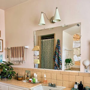 Handgefertigte Doppel-Wandlampe aus Messing Mitte des Jahrhunderts im italienischen Stil