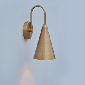 Handmade Mid-Century Brass Swing Arm Sconce: Boho Wall Light