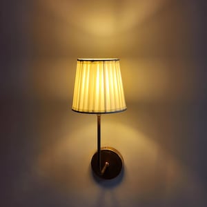 Minimalist Fabric Wall Sconce, Brass Wall Sconce, Fabric Wall Sconce, Raw Brass Wall Sconce, Bedside Sconce, Wall Sconce, Mid-Century Sconce