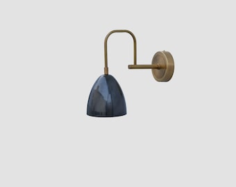 Mid Century Italian Brass Wall Sconce: Stilnovo Style Light