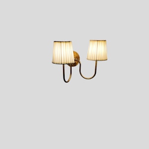 Timeless Elegance Brass Wall Lamp Handcrafted 2 Arm With Dual Lights