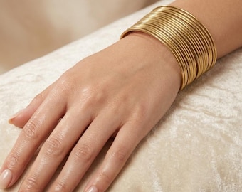 Prosta bransoletka boho, prosta, vintage, mosiężna, damska, pozłacana, ręcznie robiona biżuteria, prezent, minimalistyczny