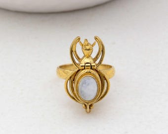 minidoos geheim vak edelsteen koperen ring voor mannen en vrouwen, verborgen sieraden