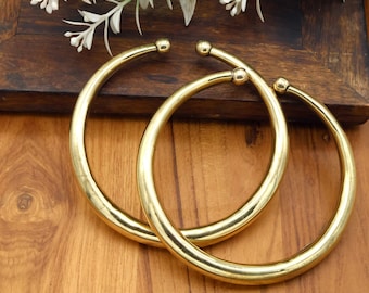 Schlichtes Messing Boho Fußkettchen für Damen in golden versilbert| Vintage Tribal Schmuck für Damen & Herren