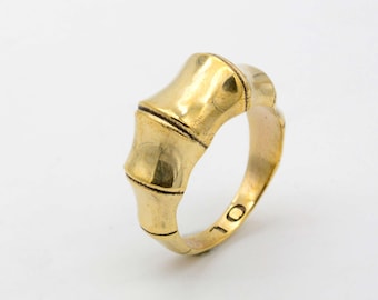 Bamboe messing ring minimalistische vergulde boho stapelbare damessieraden.
