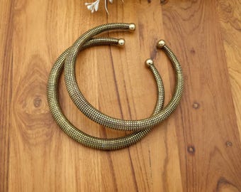 Boho Messing Schlangenhaut Fußkettchen verdrehbar Tribal Ethno Festival Schmuck für Frauen