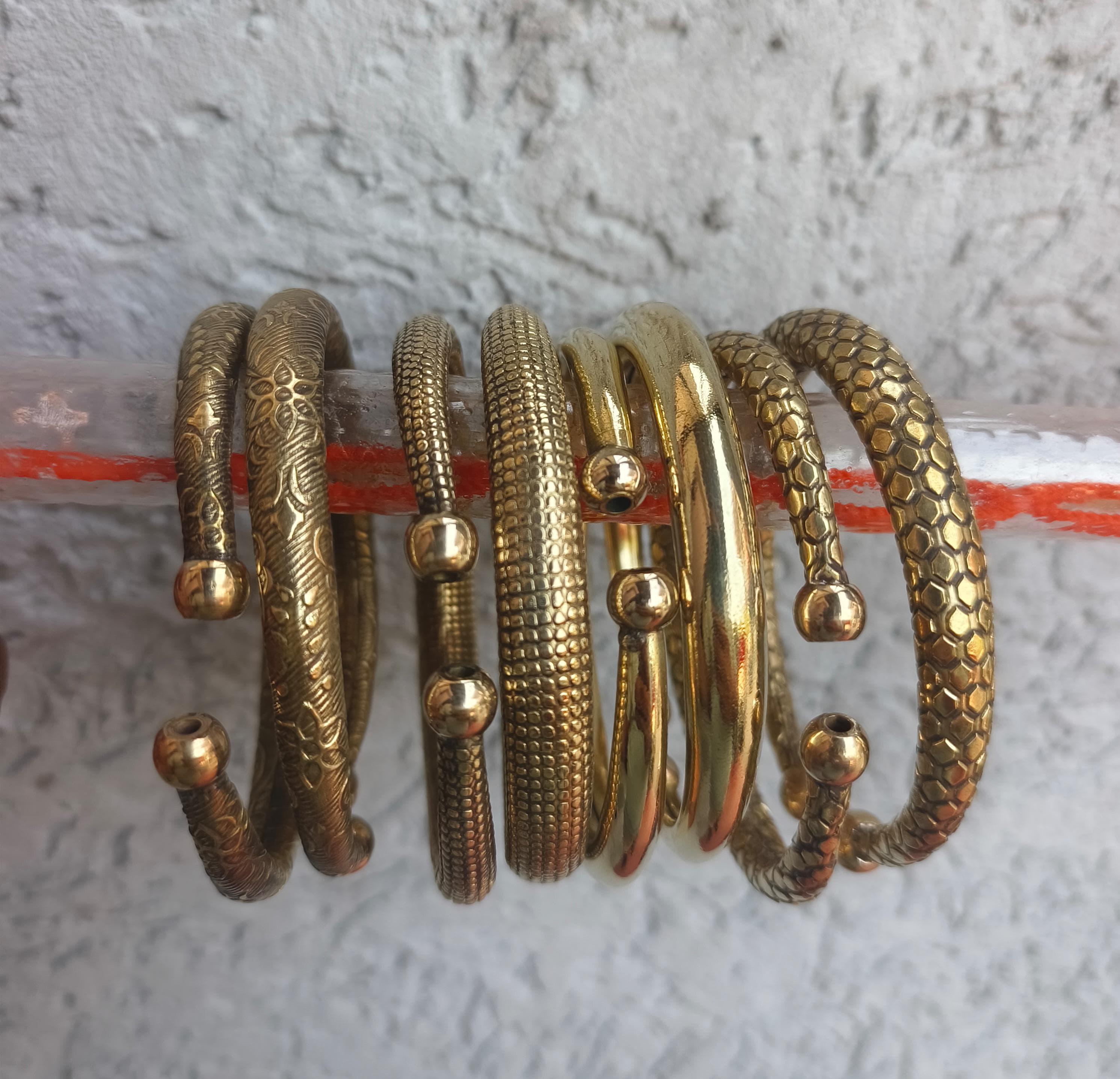 Bohemian African Brass Bangle Handmade Adjustable Bracelet Tribal Cuff Ethnic Accessory Boho Chic Unique Gift for Her
