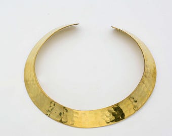 Gold & Silver Plated Brass Choker Handmade Minimalist Statement Necklace Elegant Minimalist Jewelry for Women Ethnic Brass Choker Necklace.