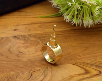 Handmade Brass Ring Minimal Spike Boho Tribal Jewelry Gift for men women