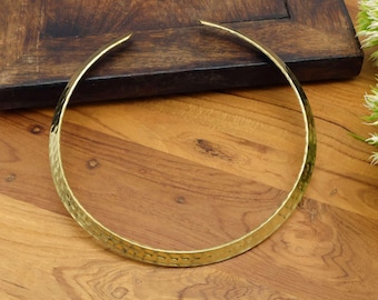 hammered thin adjustable brass designer choker golden mandala art bohemian women necklace