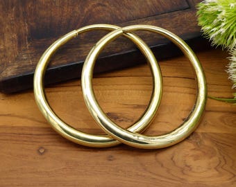 Cavigliera in ottone fatta a mano, cavigliera minimalista color oro, gioielli per piedi Boho regolabili, regalo per lei