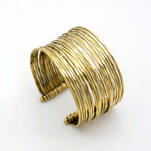 Hammered Vintage Gold Plated Brass Cuff Unique Jewelry Gift Minimalist Brass Cuff Golden wide Bangle Bracelet Modern Jewelry
