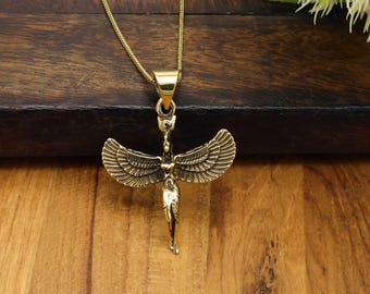 Engelsflügel Anhänger Celestial Guardian Halskette Spiritueller Schmuck Geschenk Minimal Boho