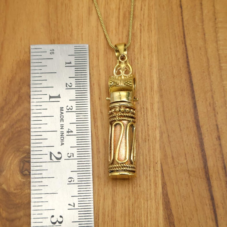 Secret Box Locket with Crystal Ishvara Pendant, Golden Bottle & Brass Spoon Charms jewellery for women and men Gold
