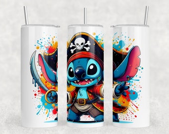 Pirates Stitch PNG Design Sublimation Cup Tshirt Design High Resolution Transparent Background PNG