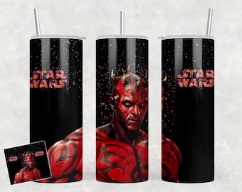 StarWars Tumbler Wrap Darth Maul 20oz Skinny Tumbler 20 oz Tumbler Png Sublimation Design Template PNG File V2