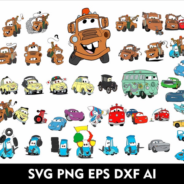 Cartoon Cars Bundle SVG 40 Best Cars Clipart Svg Cars Png Svg Eps