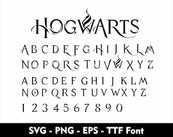 Wizard Hogwarts Font Hogwart Alphabet SVG for Cricut font Wizards Alphabet Wizard Letter Svg Png Eps TTF font