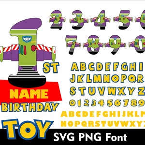 Toy Story Birthday Alphabet SVG PNG Doodle Woody Alphabet Letter A-Z Toy Story Letter Toys Font Doodle Letter Story Font