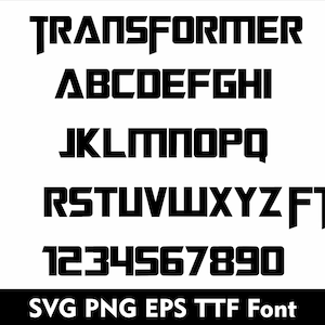 Transformer Font SVG Transform Alphabet Svg Head Font Robot Font Svg Transformer Letter Svg Robot Letters Font Svg Png Eps TTF