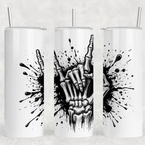 Skeleton Rock and Roll PNG Design Sublimation Cup Tshirt Design High Resolution Transparent Background PNG