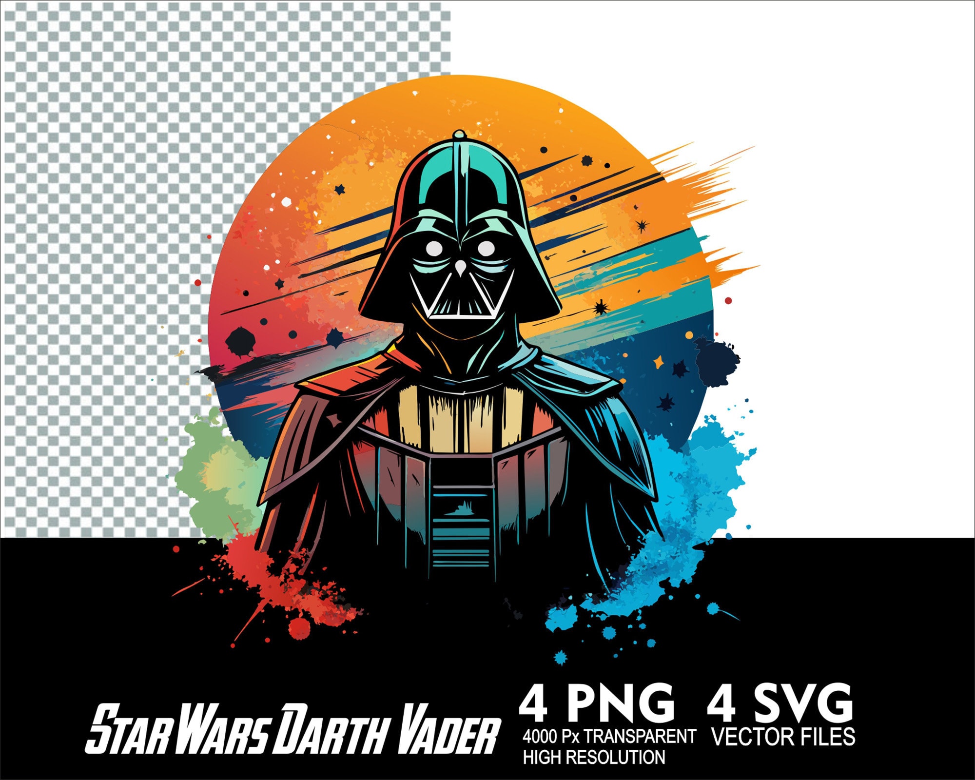 4 Design Darth Vader SVG PNG Darth Vader Sublimation and