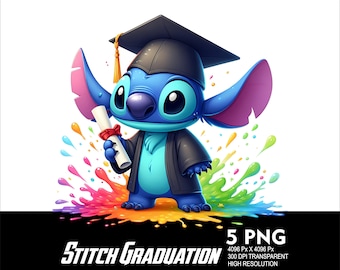 5 PNG Stitch Grad Splash and Watercolor Transparent PNG file for Sublimation 300Dpi High Resolution PNG Download Files  Stitch Grad