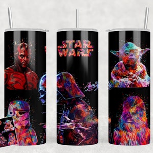 StarWars Tumbler Wrap Darth Vader Jedi StromTropper 20oz Skinny Tumbler 20 oz Tumbler Png Sublimation Design Template PNG File V5