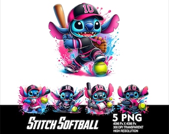 5 png-steeksoftbal roze zwart 10 splash en aquarel transparant png-bestand voor sublimatie 300 dpi hoge resolutie png-steeksoftbal