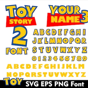 Fuente Toy Story SVG Alfabeto Toy Story SVG Fuente de cumpleaños, Letras y números Toy Story para Cricut SVG, Sublimación Png, Fuente Vector Eps