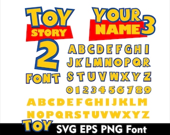 Toy Story Font SVG Toy Story Alphabet SVG Birthday Font, Toy Story Letters and Numbers for Cricut SVG, Sublimation Png, Vector Eps Font
