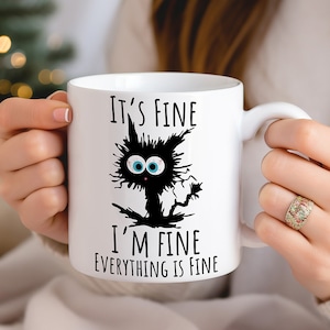 Vixar Its Fine I'm Fine Everything is fine Cat Joke Bottle Double Wall Insulated in acciaio inox bevande sportive da 500 ml