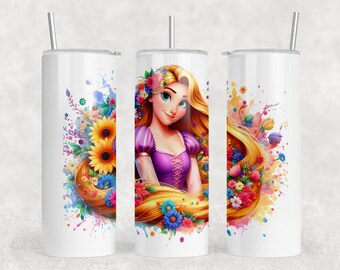 Princess Rapunzel PNG Design Sublimation Cup Tshirt Design High Resolution Transparent Background PNG