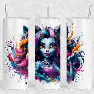 Monster Girl Wolf PNG Design Sublimation Cup Tshirt Design High Resolution Transparent Background PNG