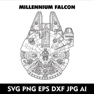 Star Wars Millennium Falcon SVG Star Wars Ships Vector Plans Svg Eps Dxf Png Jpg