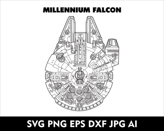 Star Wars Millennium Falcon SVG Star Wars Ships Vector Plans Svg Eps Dxf Png Jpg