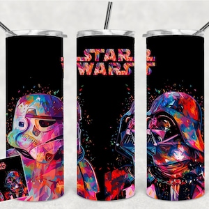 StarWars Tumbler Wrap Darth Vader Strom Tropper 20oz Skinny Tumbler 20 oz Tumbler Png Sublimation Design Template PNG File V6