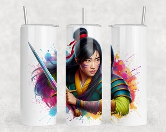 Princess Mulan PNG Design Sublimation Cup Tshirt Design High Resolution Transparent Background PNG