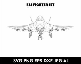 F35 Fighter Jet SVG Navy Jets Military Jet Aircraft F35 Vector Plans Svg Eps Dxf Png Jpg