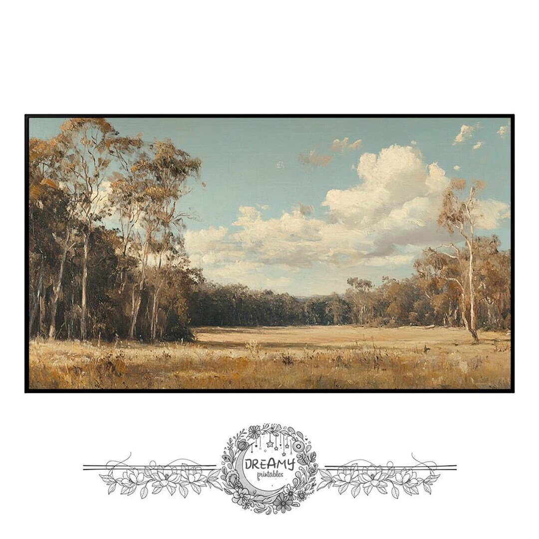 Rustic Rural Frame Rustic Country Landscape Frame TV Art: Vintage Farmhouse Digital ...