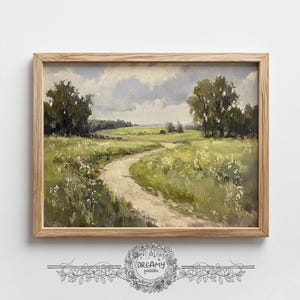 Country Farmhouse Vintage Painting Digital Download Country Scenery Wall Art Printable Rustic Landscape Oil Painting Antique Rural Art Decor