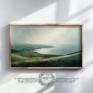 Coastal Art Download Coastal Landscape Painting Samsung Frame TV Art Coastal Grassland Digital Beach Seascape Summer Wall Decor for Bedroom
