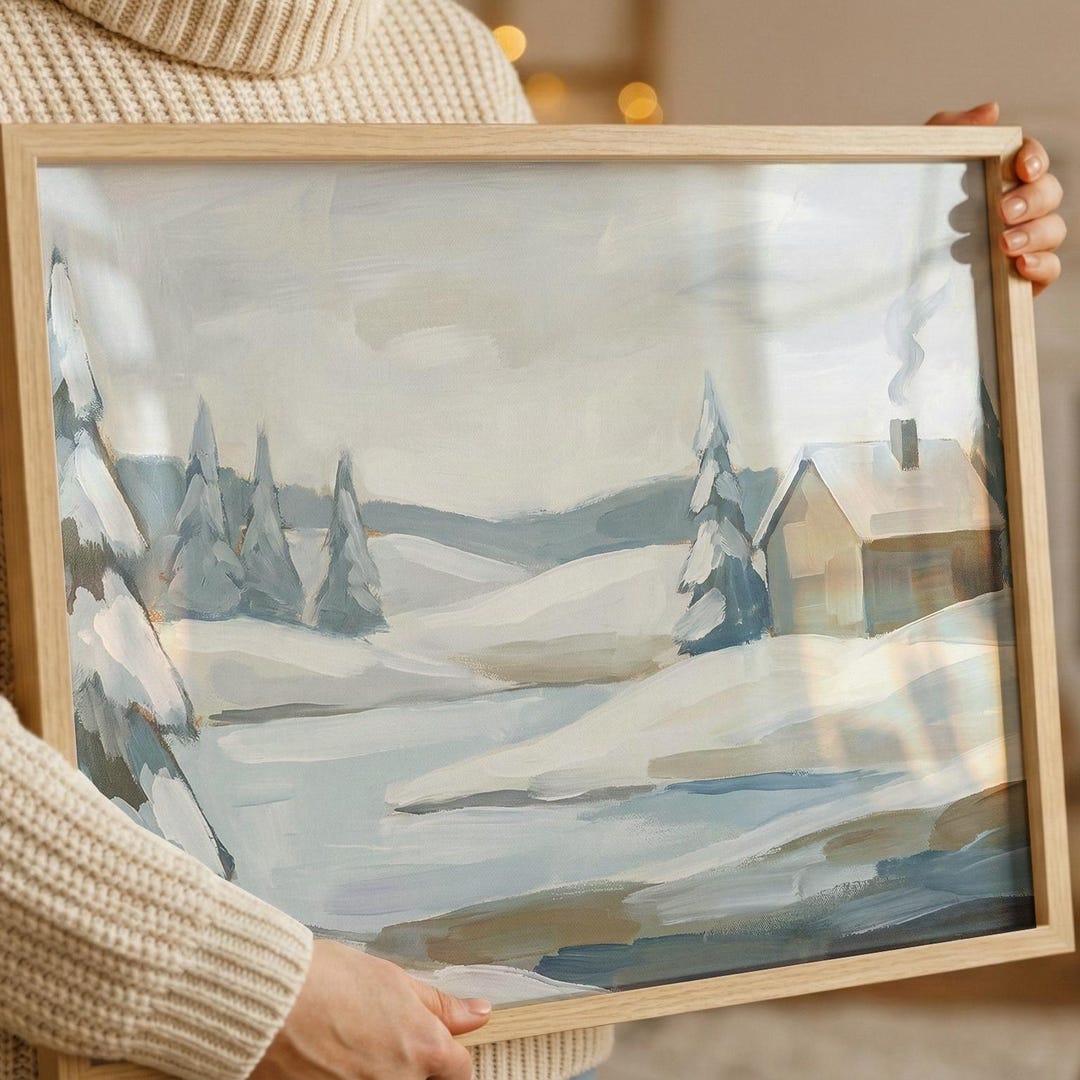 Curated visual reference: Gallery Detail: Nordic Winter Landscape Printable Wall Art Scandinavian Minimalist Art